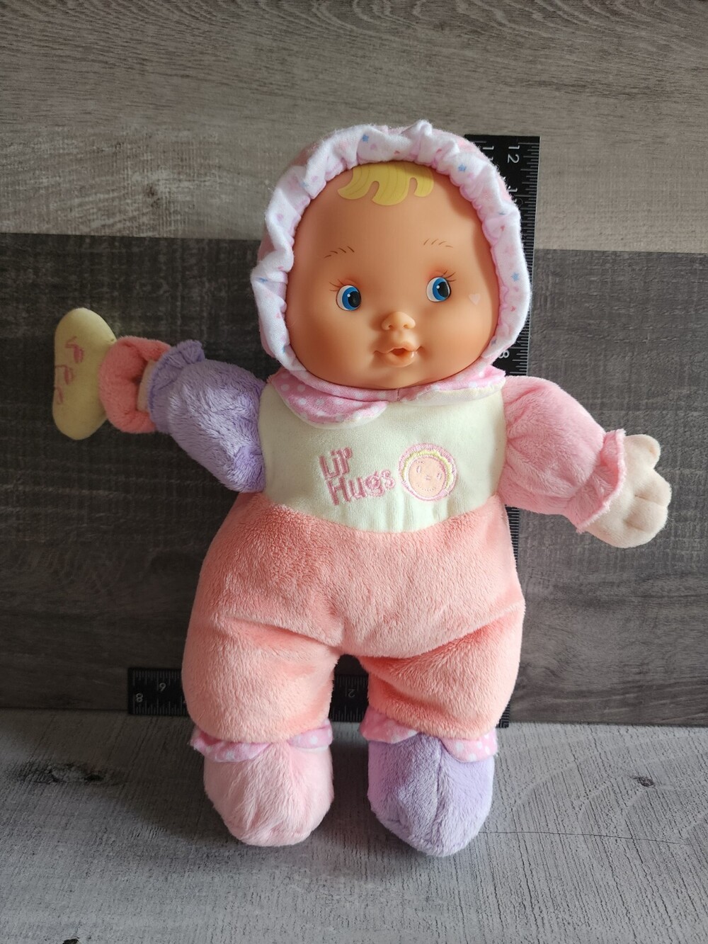 Berenguer Babies Lil' Hugs Pink Baby Doll Plush Rattle Soft Toy Stuffed 12"